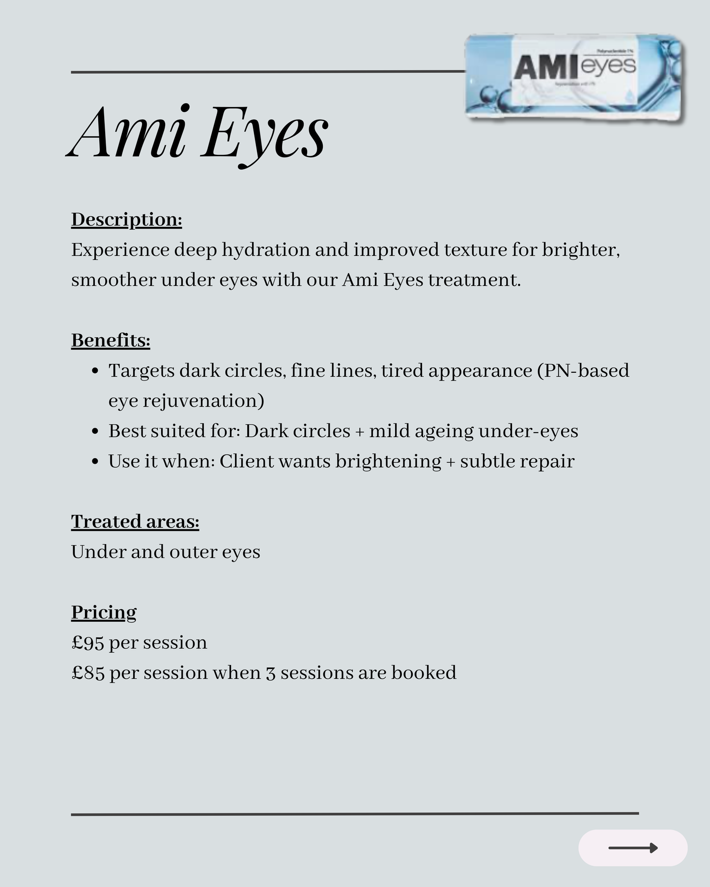 Under eyes Polynucleotides with "Ami Eyes"